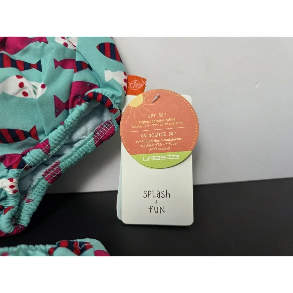 Lassig Splash & Swim Diaper girls 24 months‎ fish pattern x2 NWT